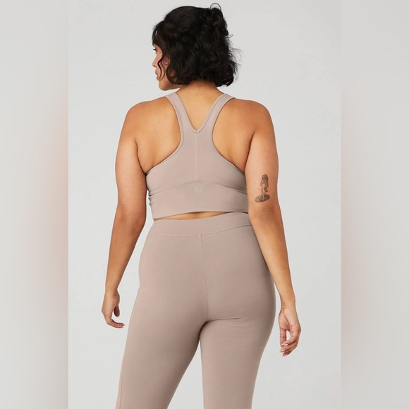 Alo Yoga Women's Wild Thing Bra in Taupe Beige Neutral - Picture 4 of 7